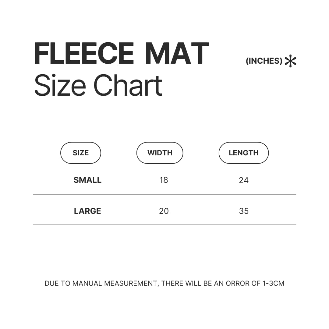 Fleece Mat Size Chart - Bungo Stray Dogs Store