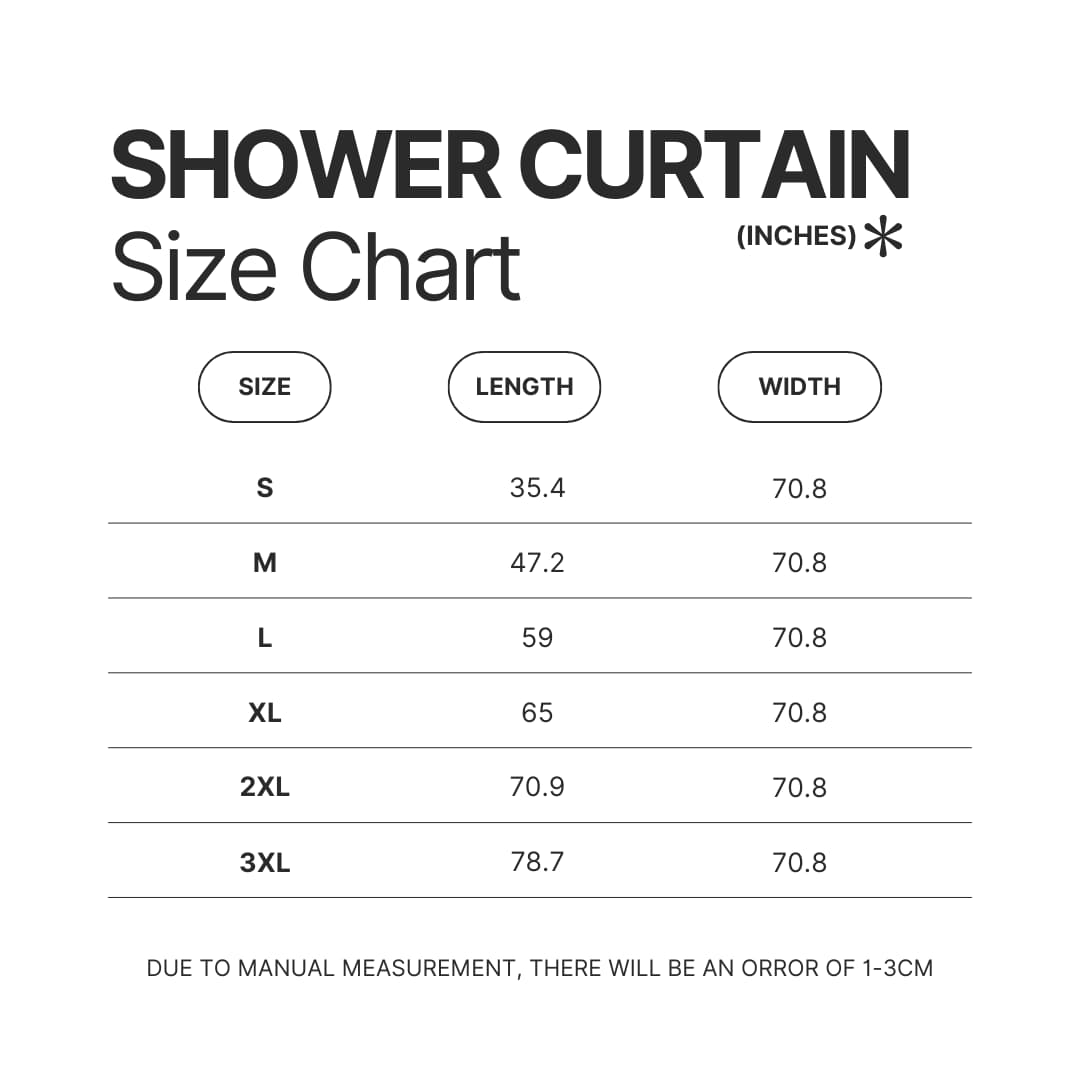 Shower Curtain Size Chart - Bungo Stray Dogs Store