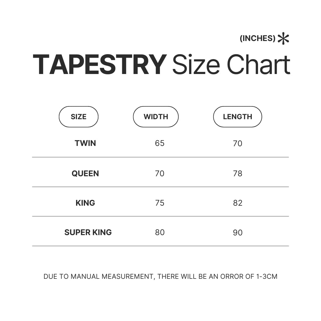 Tapestry Size Chart - Bungo Stray Dogs Store