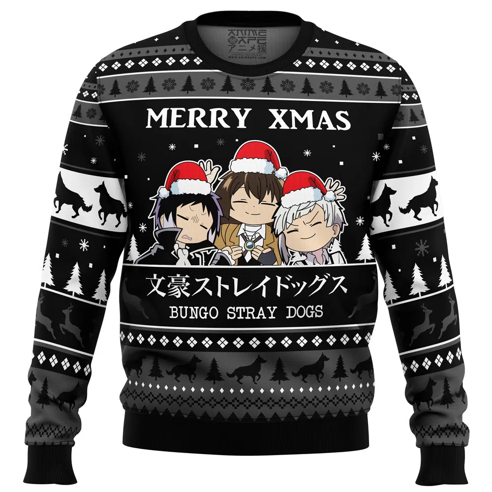 Merry Xmas Bungo Stray Dogs Ugly Christmas Sweater - Bungo Stray Dogs Store
